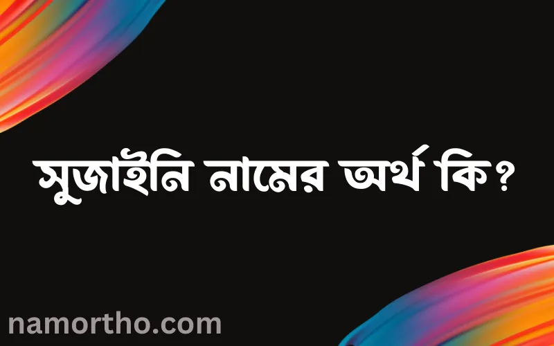 সুজাইনি নামের আর্থ কি?