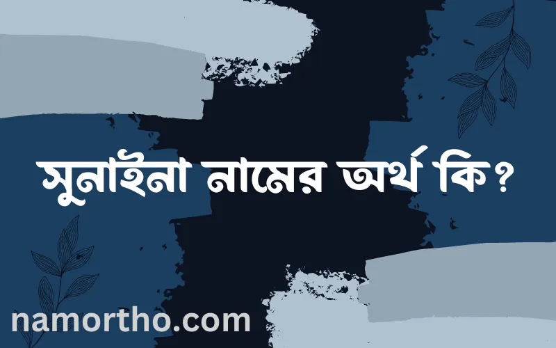 সুনাইনা নামের আর্থ কি?