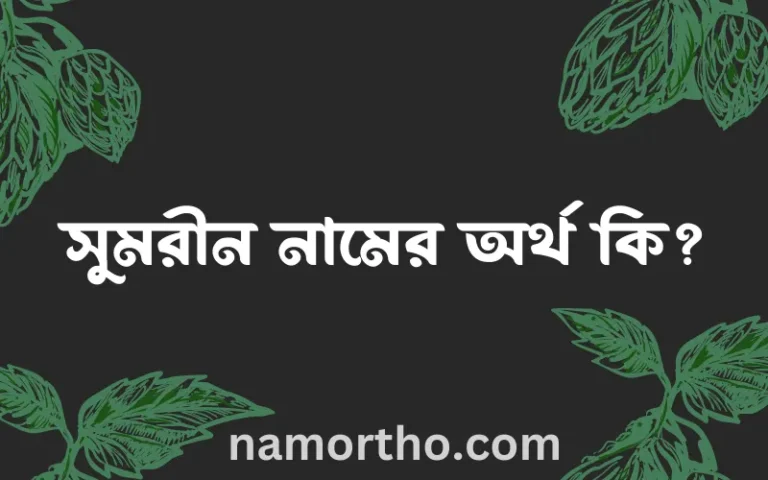 সুমরীন নামের অর্থ কি? সুমরীন নামের বাংলা, আরবি/ইসলামিক অর্থসমূহ