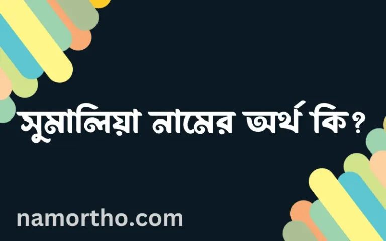সুমালিয়া নামের অর্থ কি? ইসলামিক আরবি বাংলা অর্থ