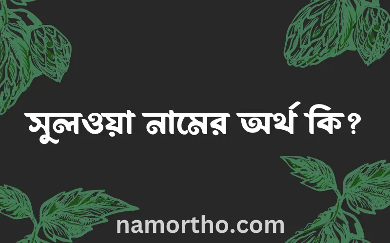 সুলওয়া নামের আর্থ কি?