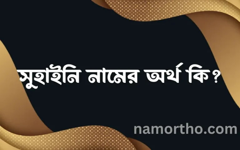 সুহাইনি নামের অর্থ কি? ইসলামিক আরবি বাংলা অর্থ এবং নামের তাৎপর্য
