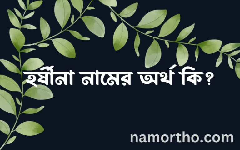 হর্ষীনা নামের অর্থ কি, বাংলা ইসলামিক এবং আরবি অর্থ?