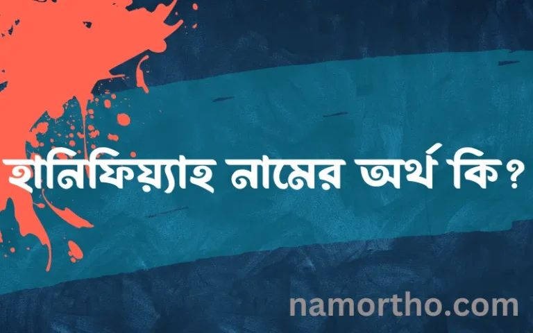 হানিফিয়্যাহ নামের অর্থ কি? (ব্যাখ্যা ও বিশ্লেষণ) জানুন