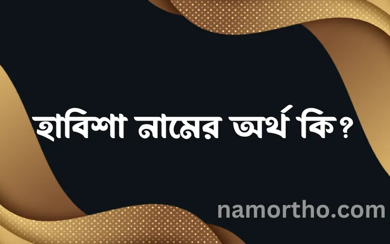 হাবিশা নামের আর্থ কি?