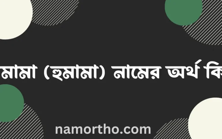 হামামা (হুমামা) নামের অর্থ কি, বাংলা ইসলামিক এবং আরবি অর্থ?