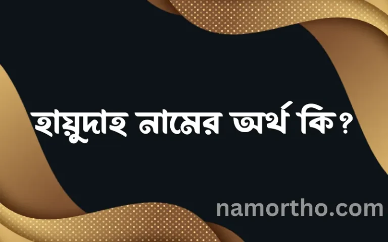হায়ুদাহ নামের অর্থ কি? হায়ুদাহ নামের ইসলামিক অর্থ এবং বিস্তারিত তথ্য সমূহ