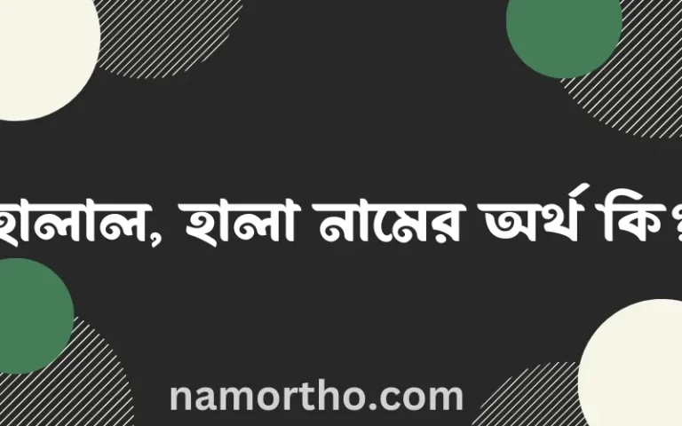 হালাল, হালা নামের অর্থ কি? হালাল, হালা নামের ইসলামিক অর্থ এবং বিস্তারিত তথ্য সমূহ