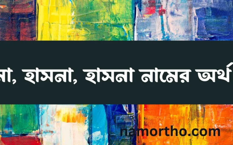 হাসনা, হাসনা, হাসনা নামের অর্থ কি এবং ইসলাম কি বলে? (বিস্তারিত)