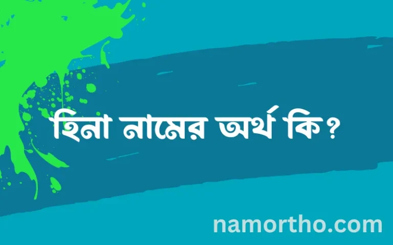 হিনা নামের অর্থ কি এবং ইসলাম কি বলে? (বিস্তারিত)