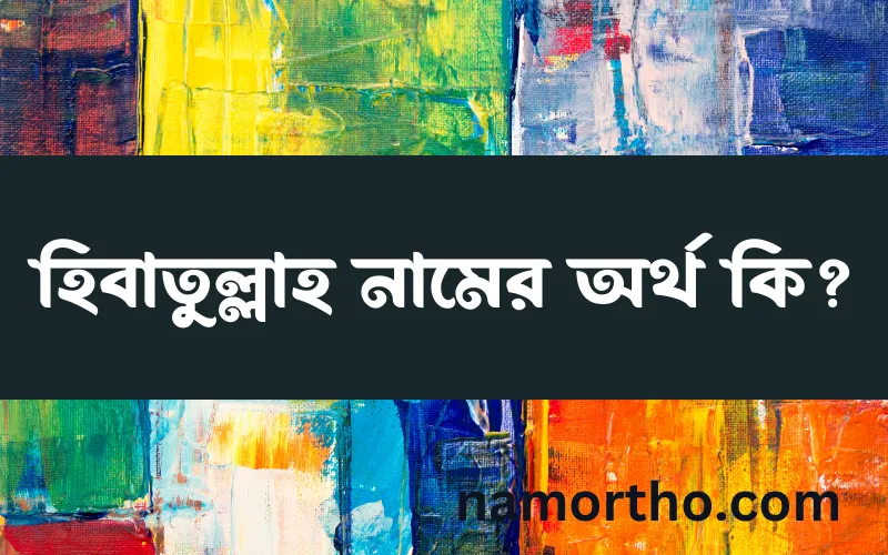 হিবাতুল্লাহ নামের আর্থ কি?