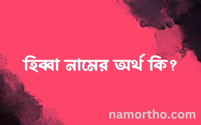 হিব্বা নামের অর্থ কি? (ব্যাখ্যা ও বিশ্লেষণ) জানুন
