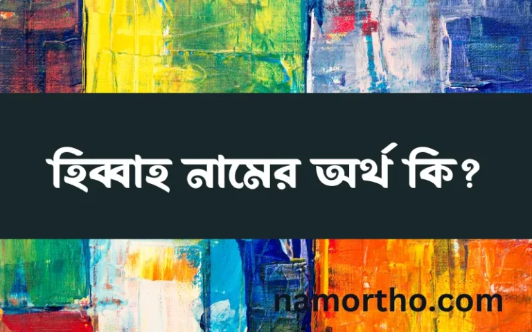 হিব্বাহ নামের বাংলা আরবি ইসলামিক অর্থ কি?