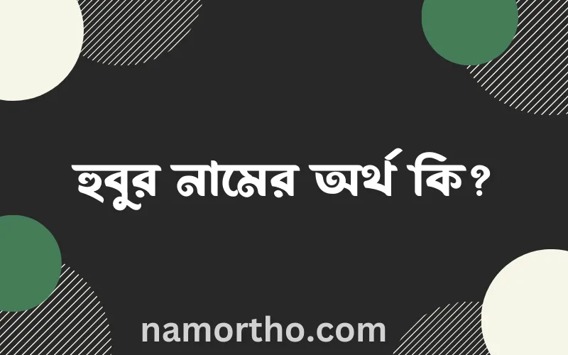 হুবুর নামের আর্থ কি?