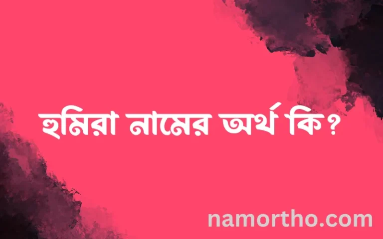 হুমিরা নামের অর্থ কি, ইসলামিক আরবি এবং বাংলা অর্থ জানুন
