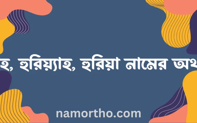 হুরিয়াহ, হুরিয়্যাহ, হুরিয়া নামের অর্থ কি? (ব্যাখ্যা ও বিশ্লেষণ) জানুন